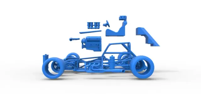 Supermodified front engine race car Base Version 3 Scale 1:25 — Image 29 of 31