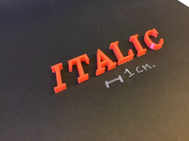 ITALIC font uppercase 3D letters STL file — Фото 3 из 5
