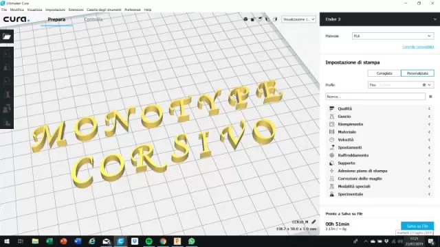 MONOTYPE CORSIVO font uppercase 3D letters STL file — Фото 2 из 6