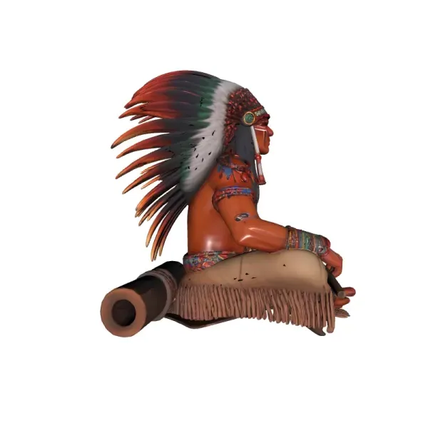 Apache Warrior Man 3D Model — Фото 3 из 6