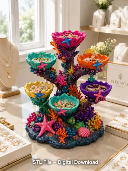 Colorful Coral Reef Tree Organizer STL File for 3D Print — Фото 6 из 17