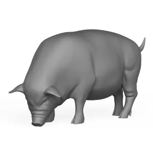 3D Printable Pig Eating Pose