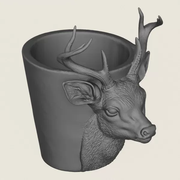 Deer Head Planter Print Ready 3D Model — Фото 5 из 6