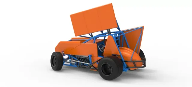 Winged Sprint car Version 2 while turning Scale 1:25 — Фото 12 из 30