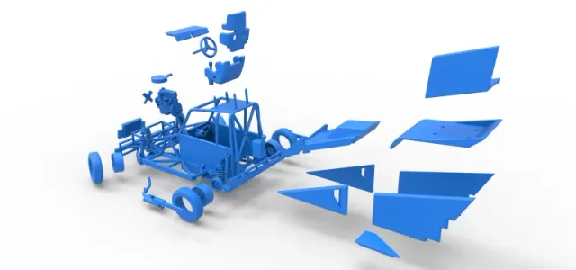 New Zealand Ministock car while turning Version 2 Scale 1 to 25 — Image 29 of 30
