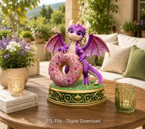 Sweet Donut Dragon STL File for 3D Print