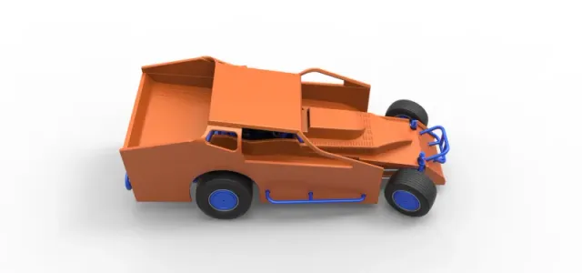 Northeast Dirt Modified stock car while turning Scale 1:25 — Image 23 of 31