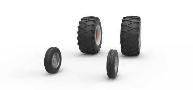 Wheel Set of Vintage Small block Pulling tractor Scale 1:25 — Фото 3 из 11