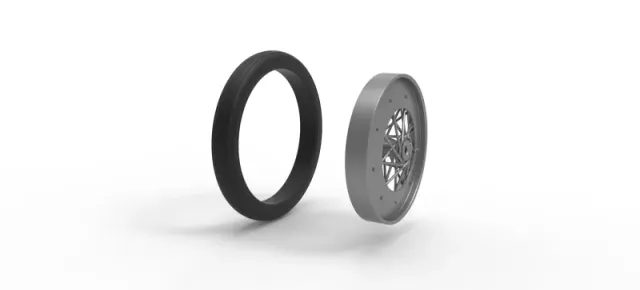Front wire wheel of vintage dragster Version 3 Scale 1:25 — Image 12 of 14