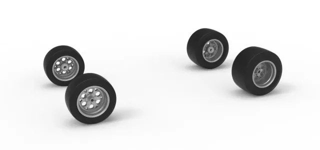Wheel Set of Experimental Pavement Silver Crown Car Scale 1:25 — Фото 12 из 12