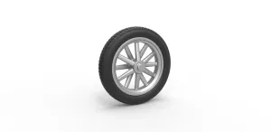 Diecast front wheel of old school dragster Scale 1:25