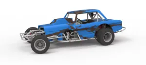 Vintage Dirt Modified stock car V10 while turning Scale 1:25