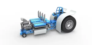 Diecast Pulling tractor with one V8 and two V12 engines 1:25
