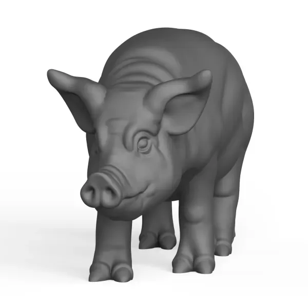 3D Printable Pig Standing Pose — Image 2 of 5