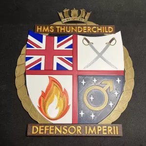 1987 HMS Thunderchild Ship's Badge Wall Plaque