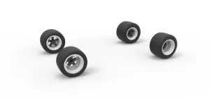 Wheel set of Asphalt Supermodified stock car V2 Scale 1:25