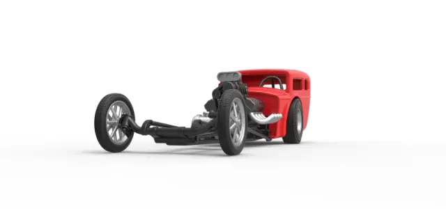 Front engine old school dragster with shell Scale 1:25 — Фото 4 из 30