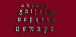 PLAYBILL font lowercase 3D letters STL file