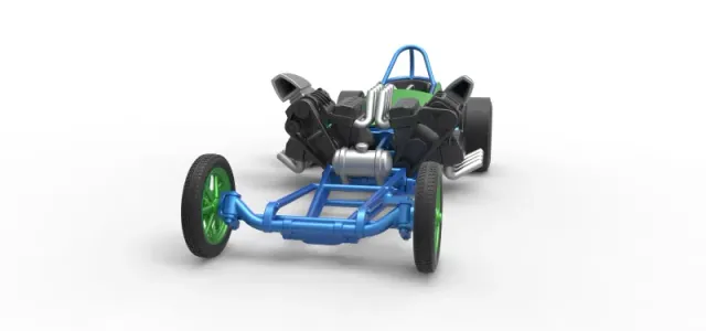 Diecast Front engine old school 6 wheeled dragster Scale 1:25 — Image 3 of 31