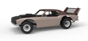 Vintage Semi-Late Model Stock Car while turning Scale 1:25
