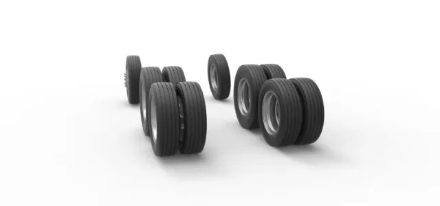 Wheel Set of Vintage GATR Racing Semi truck Version 3 Scale 1:25 — Фото 8 из 12