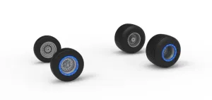 Wheel Set of Vintage Dirt Silver Crown Car Scale 1:25
