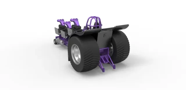 Diecast Pulling tractor with 3 engines V8 Scale 1 to 25 — Image 10 of 30