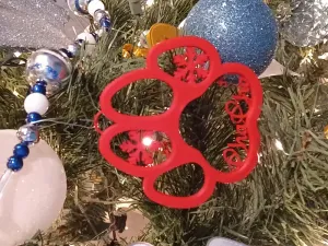 ChaCha Pet Dog Paw Print Christmas Ornament Decoration