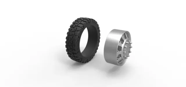 Diecast Front semi wheel for pickup Version 9 Scale 1:25 — Фото 9 из 12