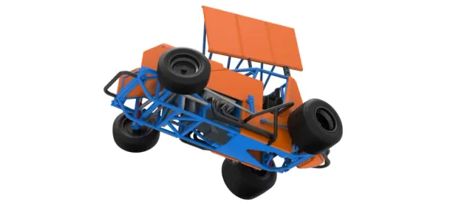 Winged Sprint car Version 2 while turning Scale 1:25 — Фото 3 из 30