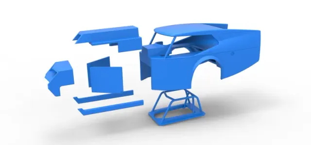 Shell of Vintage Dirt Modified stock car Version 5 Scale 1:25 — Image 18 of 26