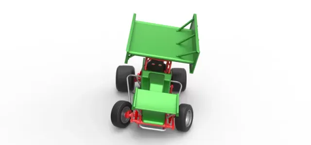 Vintage Winged Sprint car while turning Scale 1:25 — Фото 7 из 29