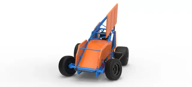 Winged Sprint car Version 2 while turning Scale 1:25 — Фото 5 из 30