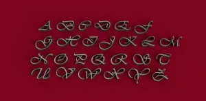 VIVALDI font uppercase 3D letters STL file
