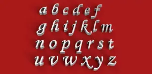 MONOTYPE CORSIVO font lowercase 3D letters STL file
