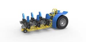 Diecast Pulling tractor with 6 engines V8 Scale 1:25