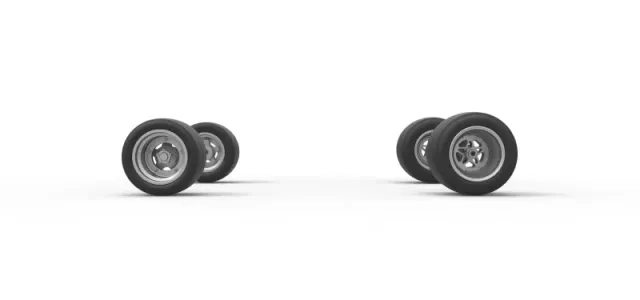 Wheel set of Asphalt Supermodified stock car Scale 1:25 — Image 4 of 10