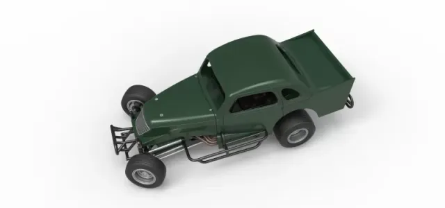 Vintage Dirt Modified stock car while turning Scale 1:25 — Image 4 of 30