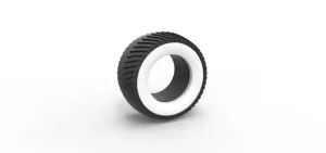 Diecast pulling tractor Whitewall rear tire 1 Scale 1:25