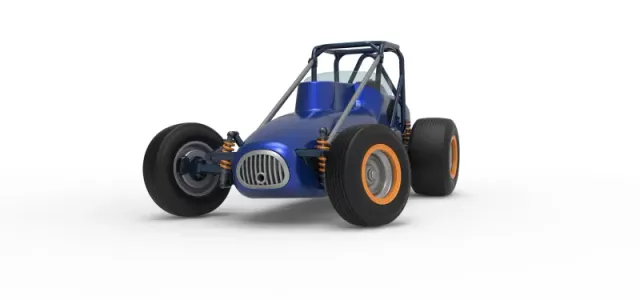 Dirt Silver Crown Champ car while turning Scale 1:25 — Фото 6 из 30