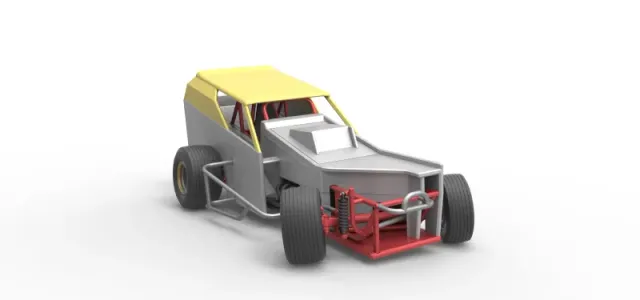 Vintage Dirt Modified stock car V7 while turning Scale 1:25 — Фото 26 из 31