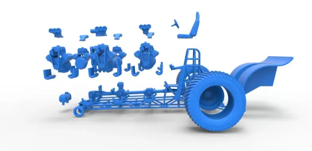 Diecast Pulling tractor with 7 engines V8 Scale 1:25 — Фото 28 из 30