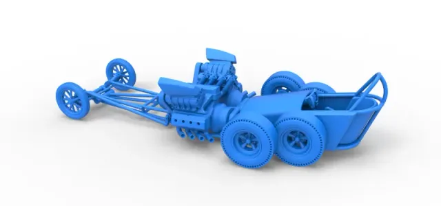Diecast Front engine old school 6 wheeled dragster Scale 1:25 — Image 20 of 31