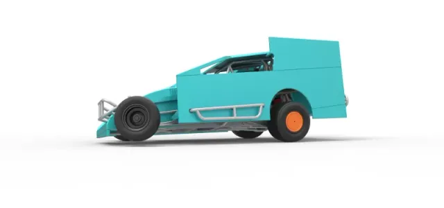 Northeast Outlaw Dirt Modified stock car while turning 1:25 — Фото 6 из 29