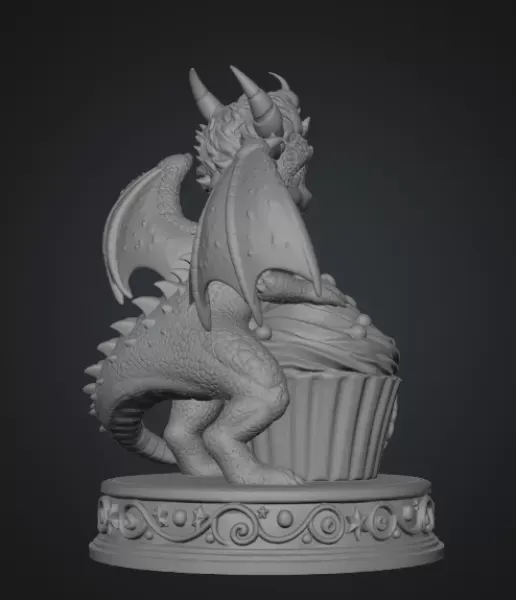 Cute Fantasy Dessert Dragon STL for 3D Printing — Фото 11 из 13