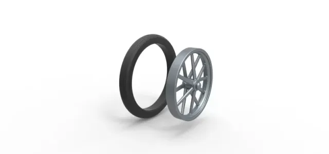 Front wheel of old school dragster Version 4 Scale 1:25 — Фото 9 из 11