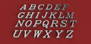 ITALIC font uppercase 3D letters STL file