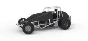Vintage Dirt Silver Crown Car while turning Scale 1:25