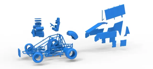 Winged Sprint car Version 2 while turning Scale 1:25 — Фото 28 из 30