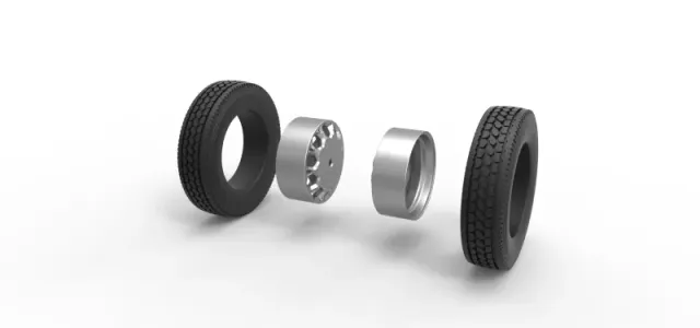 Diecast Rear custom wheel of semi truck Version 23 Scale 1:25 — Фото 9 из 12